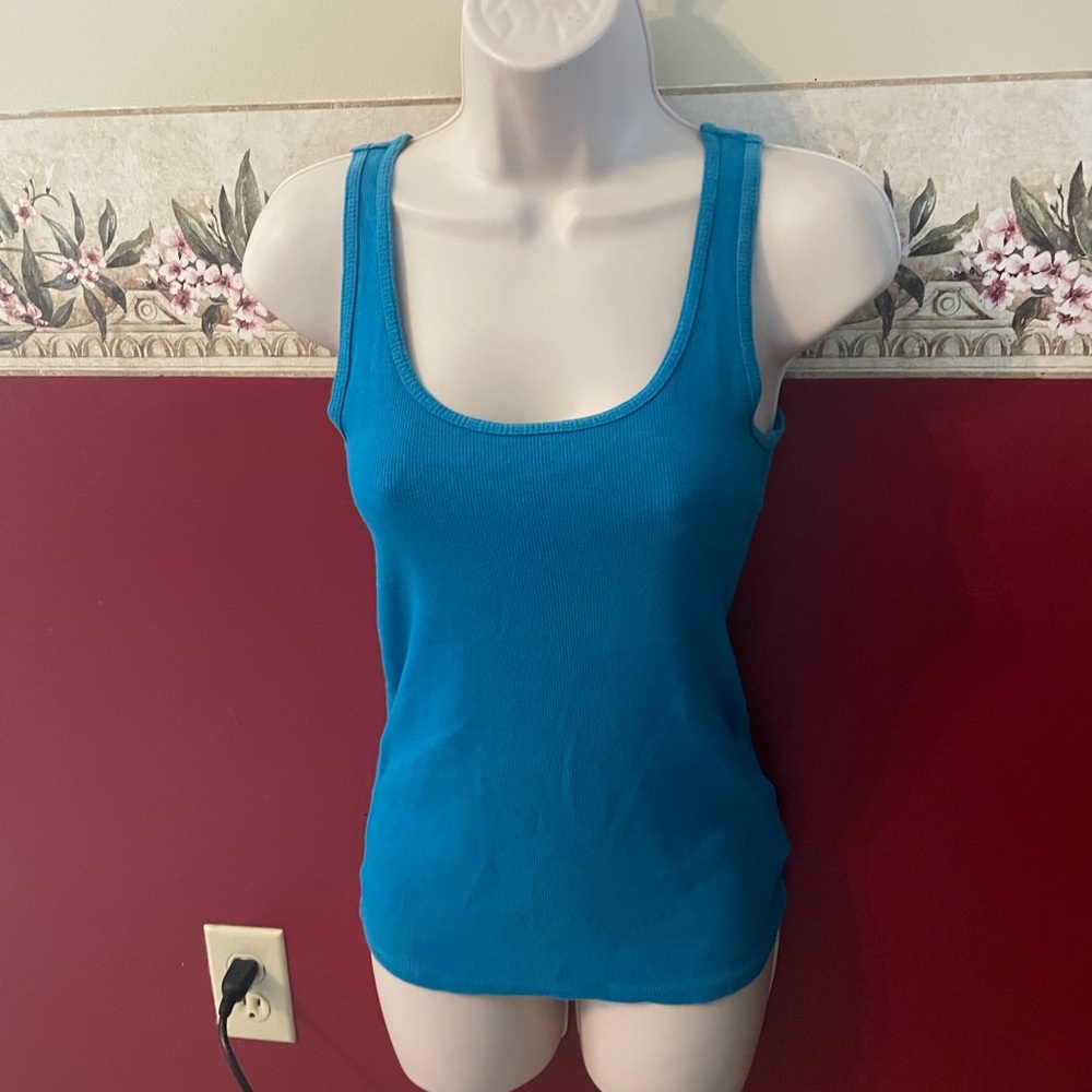 Faded Glory Bright Teal Scoop Neck Tank